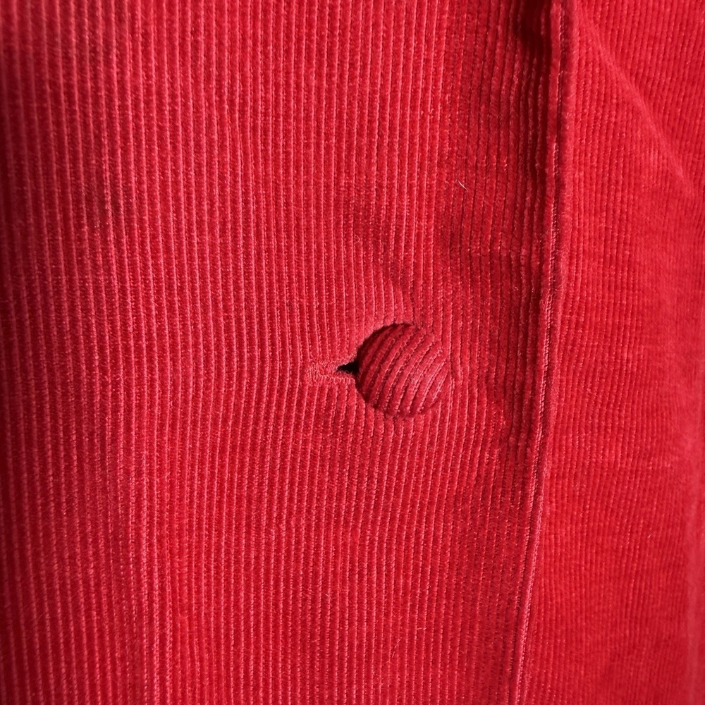 J. Peterman Co Red Corduroy Retro 40's Style Fit Flare Maxi Dress 14 - Picture 6 of 11